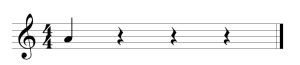 Quarter note and rests